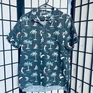 Banks Journal Hawaiian 1/4 button collared shirt M